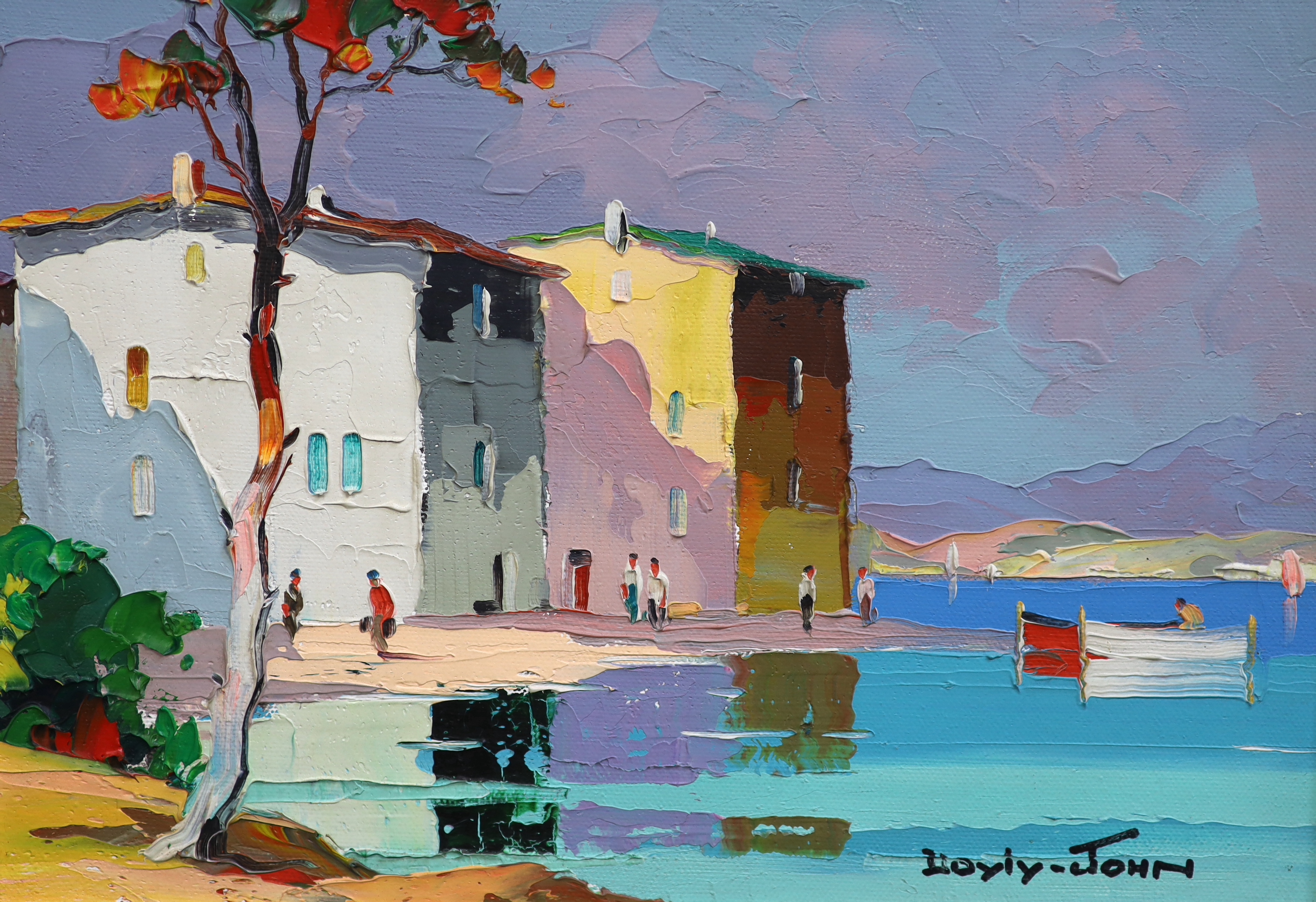 Cecil Rochfort D'Oyly John (English, 1906-1993), 'Rapallo, near Portofino, Italian Riviera', oil on canvas, 24 x 34cm